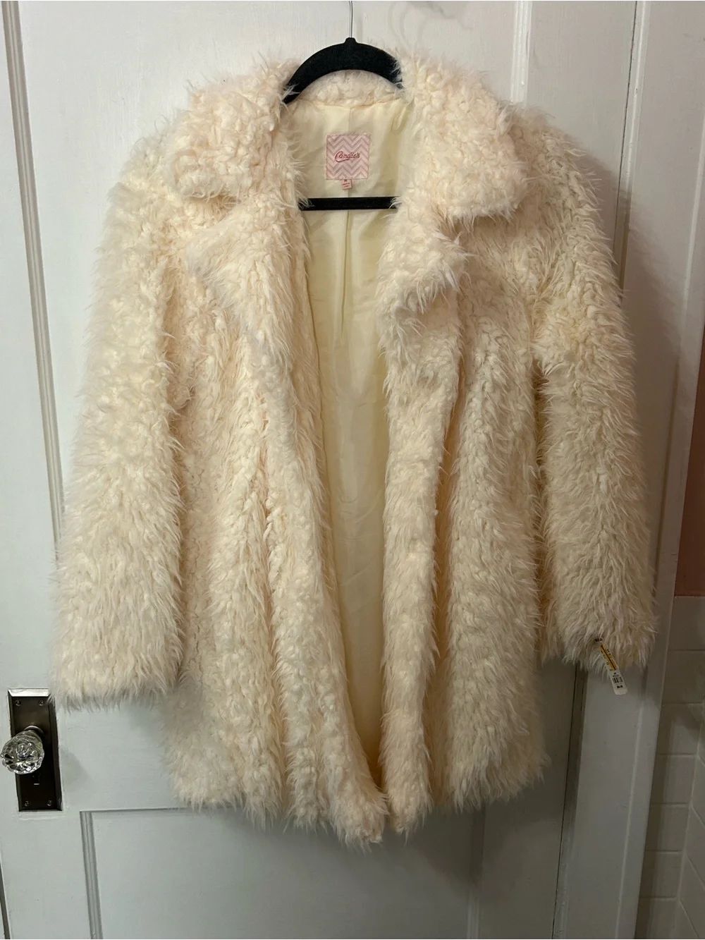 Candie's Cream Faux Fur Teddy Coat